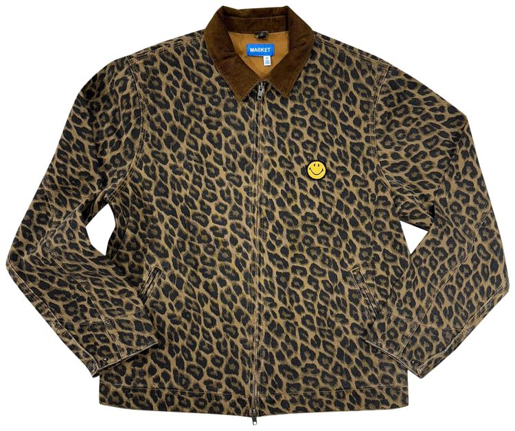 Market Smiley LA Work Jacket Leopard PrintBrown