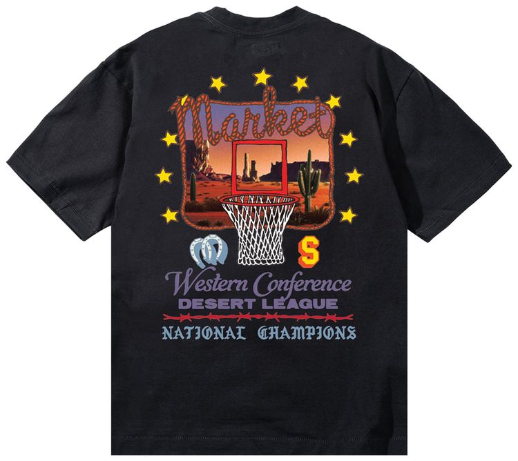 Market Desert League T Shirt Pirate Black