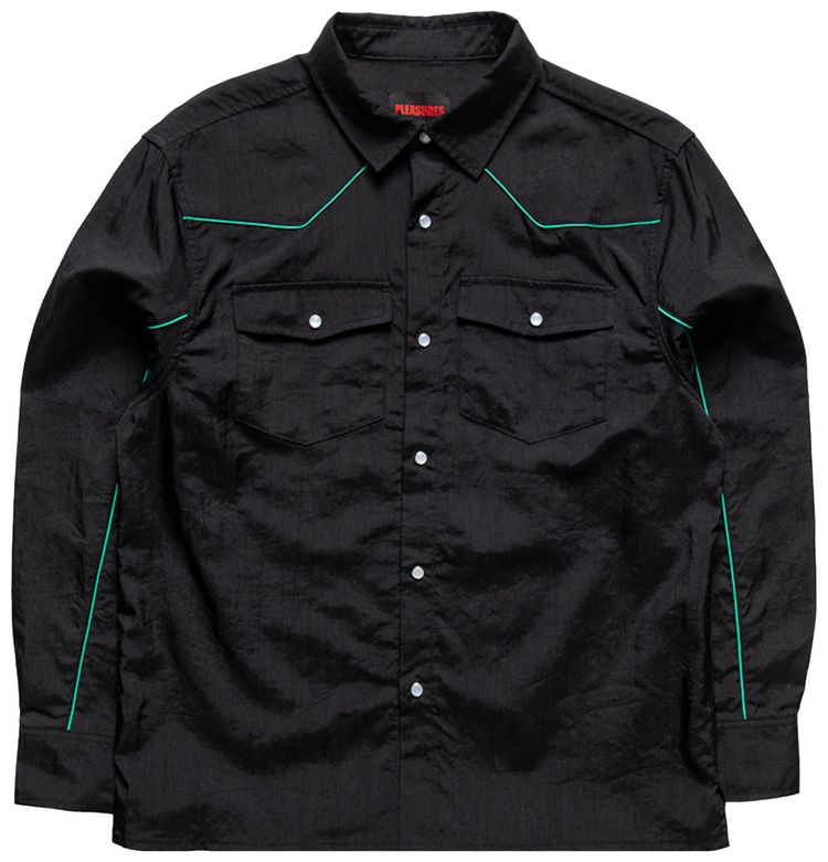 Pleasures Nylon Western Button Up Black