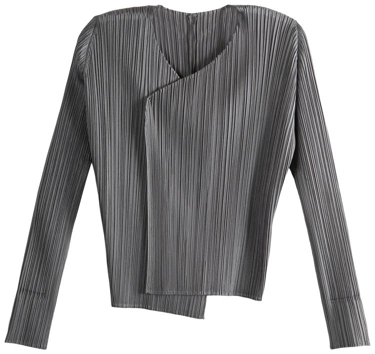 Pleats Please Issey Miyake Basics Cardigan Grey