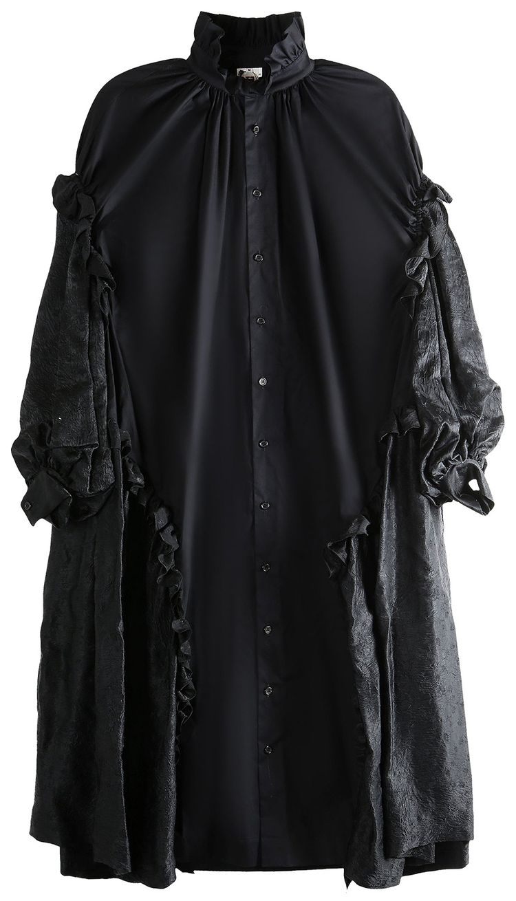 Comme des Garcons Noir Long High Collar Dress Black