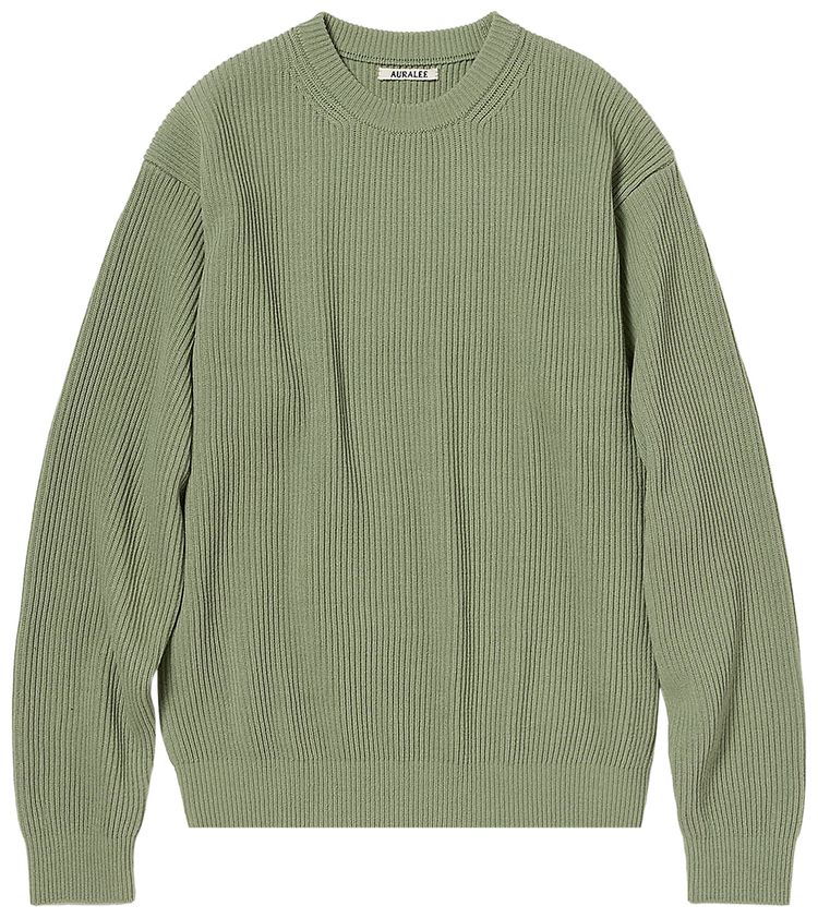 Auralee Super Fine Wool Rib Knitwear Dusty Green