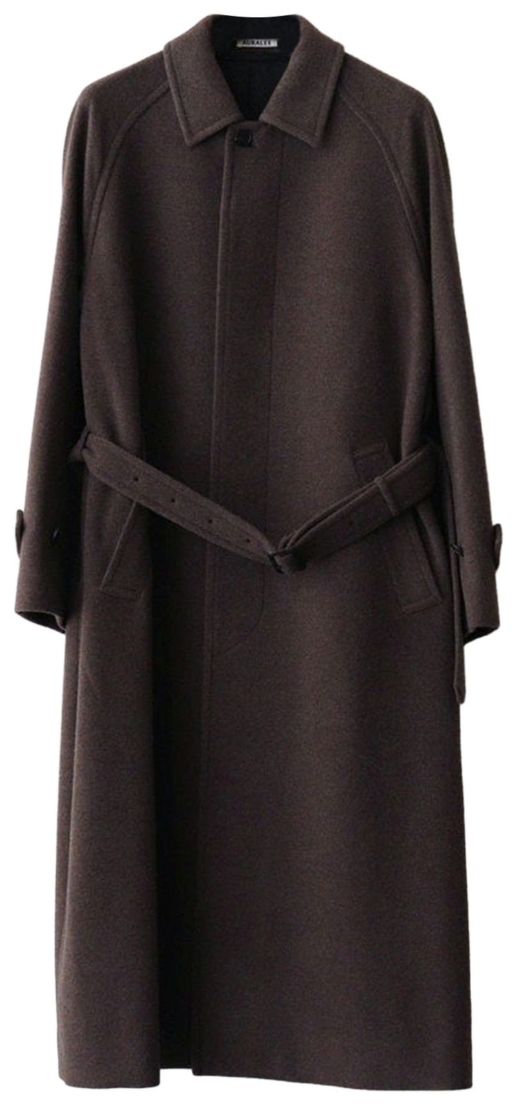 Auralee Super Fine Wool Mosser Soutien Collar Coat Top Brown