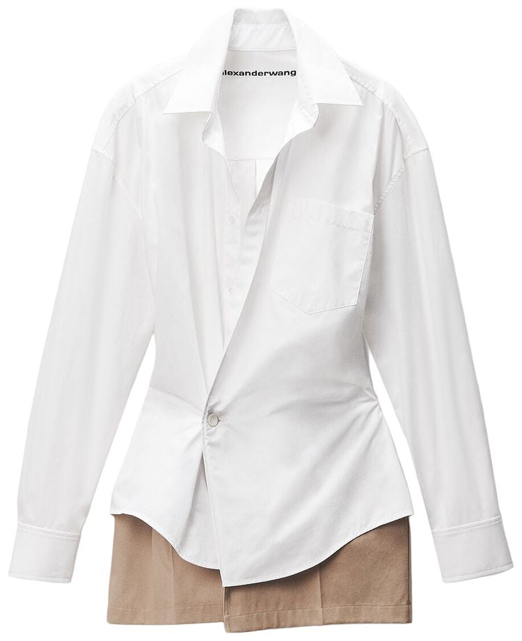 Alexander Wang Pre Styled Mini Wrap Dress with Twill White