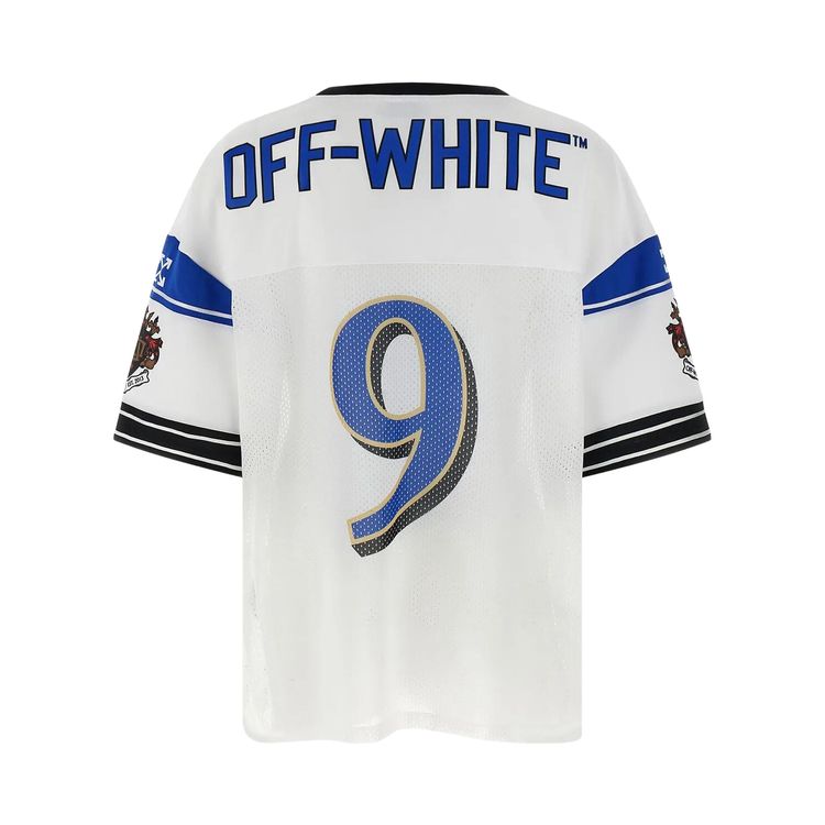Off White Crown Sublmesh Football T Shirt WhiteBlue