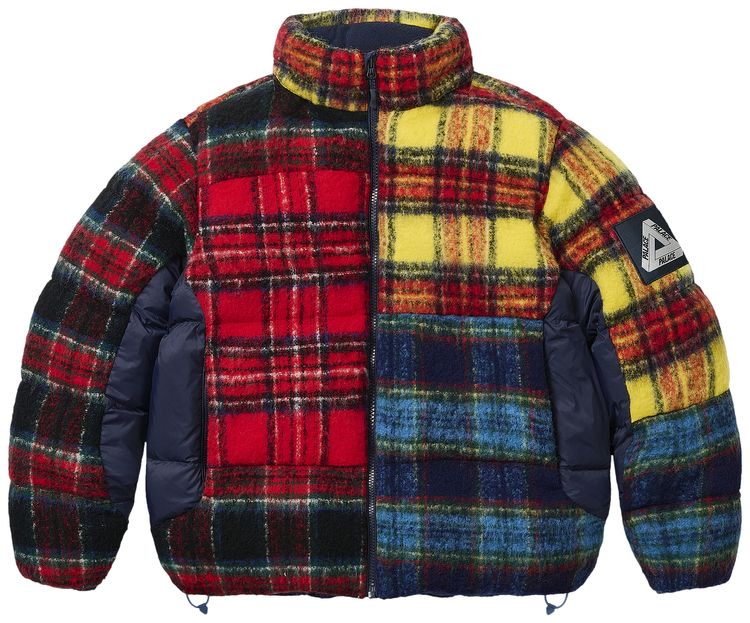 Palace Mohair Wool Puffa Jacket Patchwork Patchwork