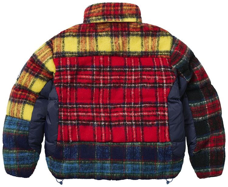 Palace Mohair Wool Puffa Jacket Patchwork Patchwork