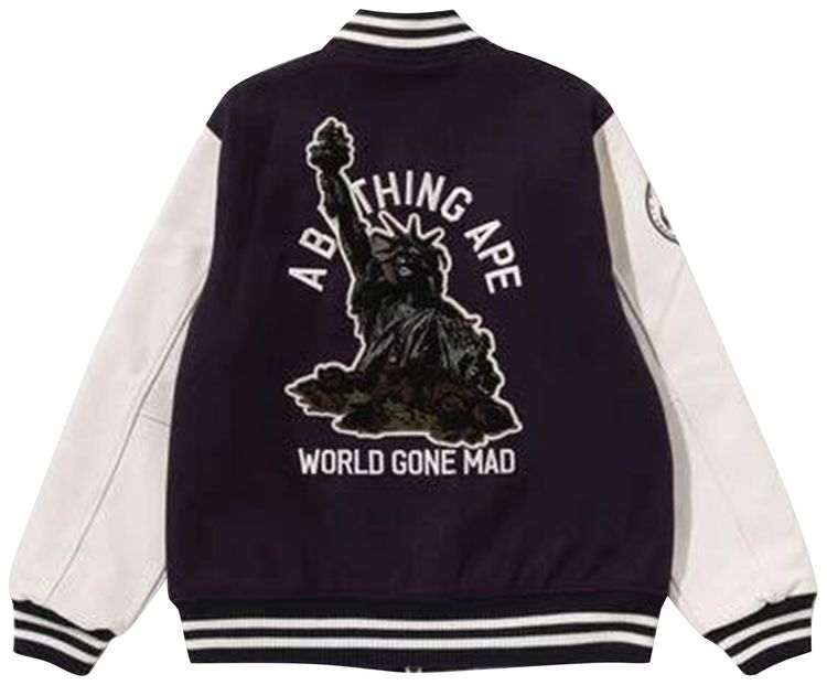 BAPE A Bathing Ape Varsity Jacket Purple