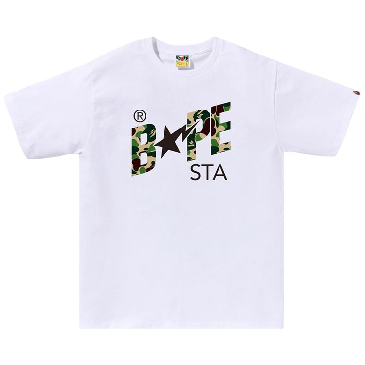 BAPE ABC Camo Sta Logo Tee WhiteGreen