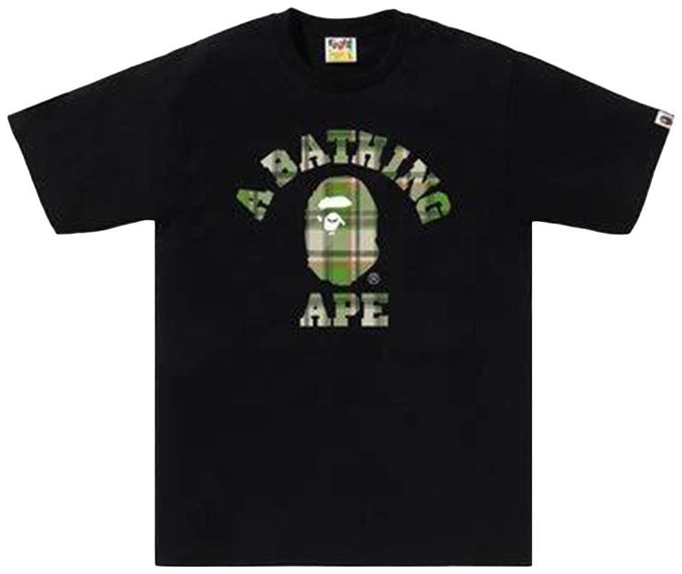 BAPE Check College Tee BlackGreen