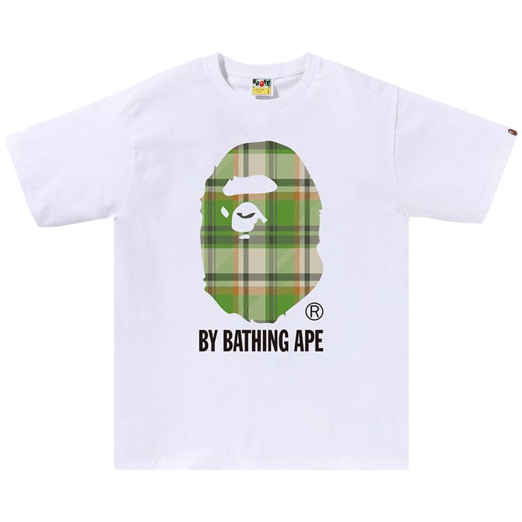 BAPE Check By Bathing Ape Tee WhiteGreen