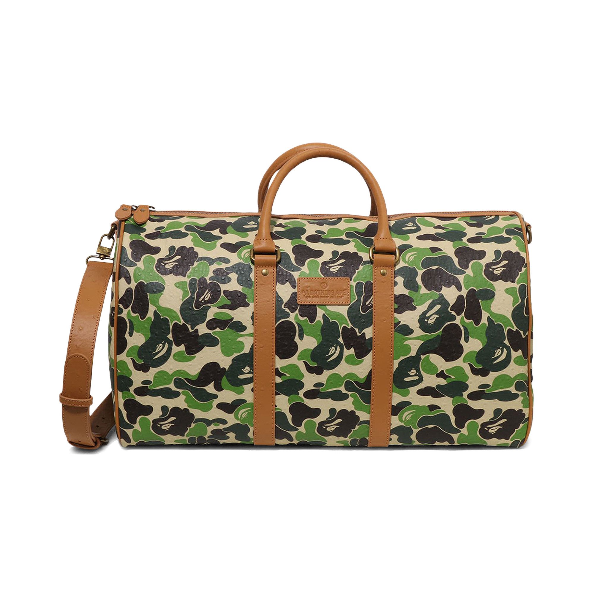 バッグ Bape ABC CAMO PU OSTRICH BOSTON BAG Buy BAPE ABC Camo PU Ostrich Boston Bag 'Green' - 1L80 189 006
