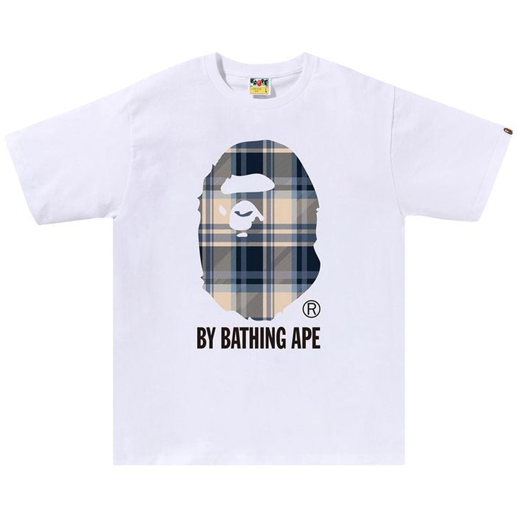 BAPE Check By Bathing Ape Tee WhiteBlue