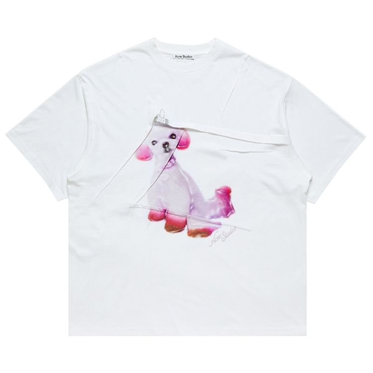 Acne Studios Edra Ornament Printed T Shirt Optic White