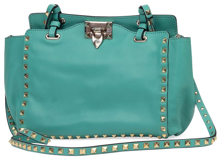 Valentino Rockstud Trapeze Small Tote Yellow