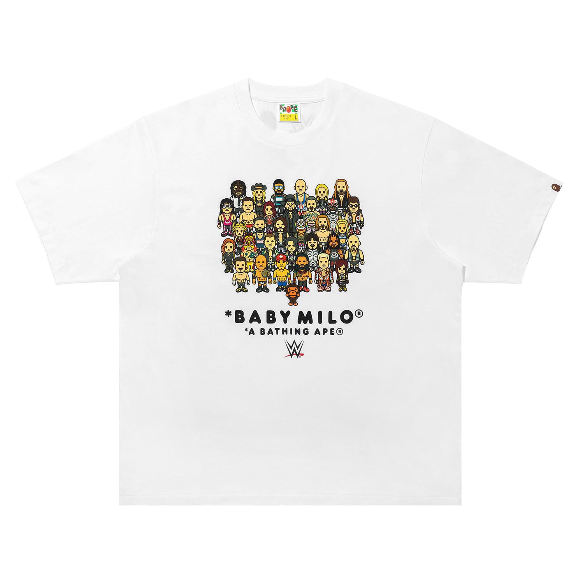 Buy BAPE x WWE Wrestlers Baby Milo Relaxed Fit Tee 'White' - 00039