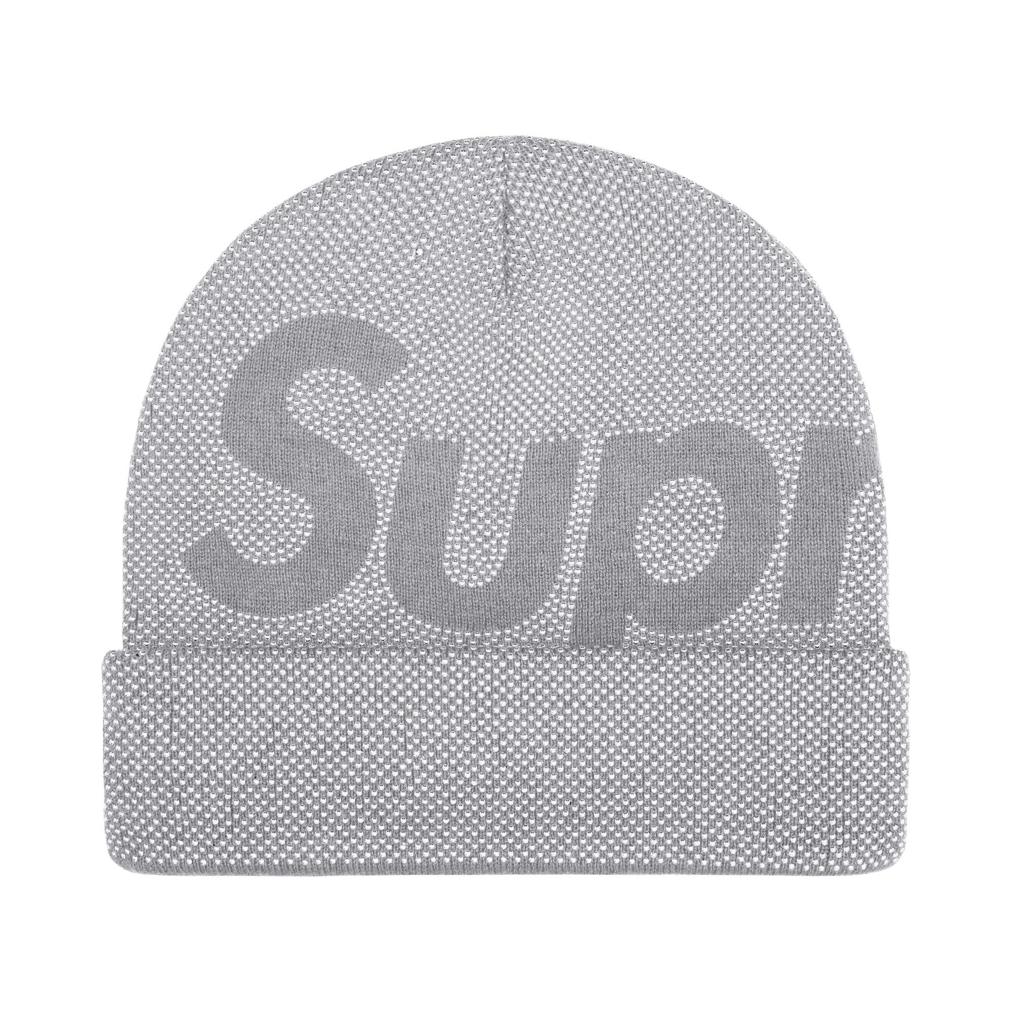 Buy Supreme Studded Knockout Big Logo Beanie 'Heather Grey