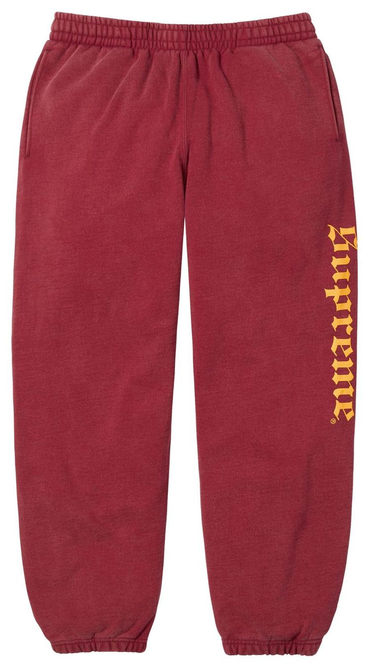 Supreme Washed Old English Sweatpant Cardinal