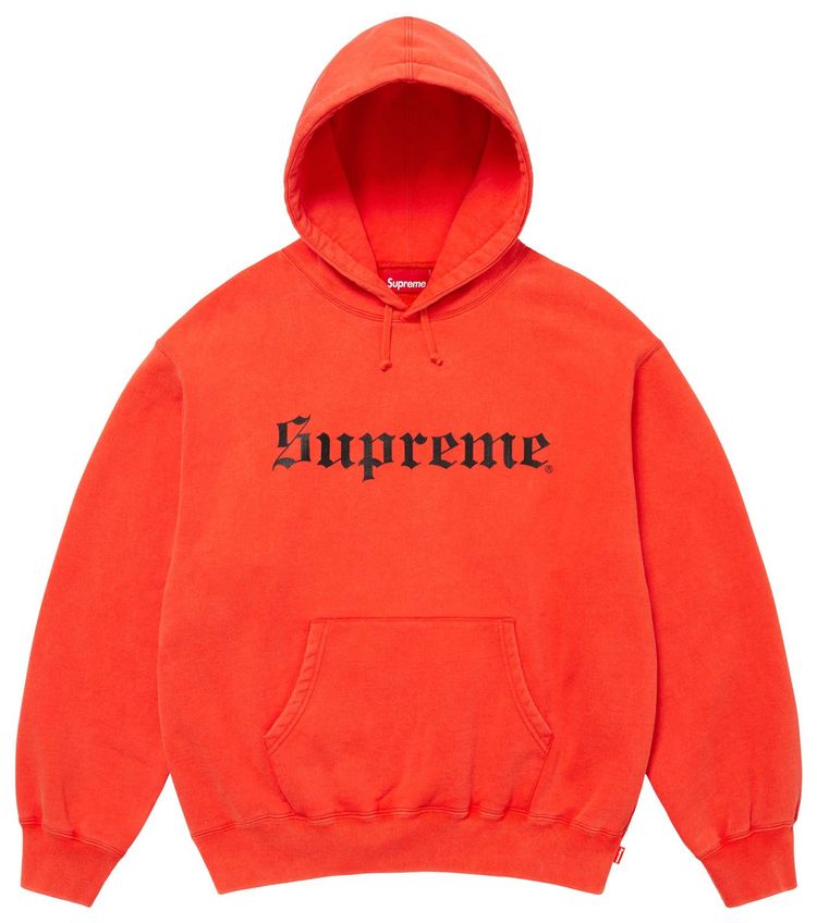 Supreme Washed Old English Hooded Sweatshirt Orange