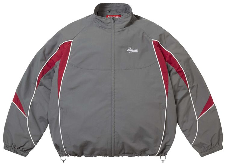 Supreme Contrast Piping Track Jacket Grey