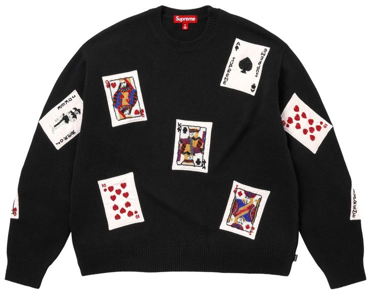 Supreme Beaded Cards Sweater Black