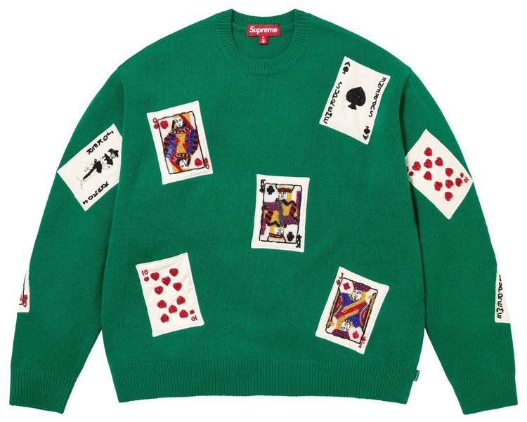 Supreme Beaded Cards Sweater Green