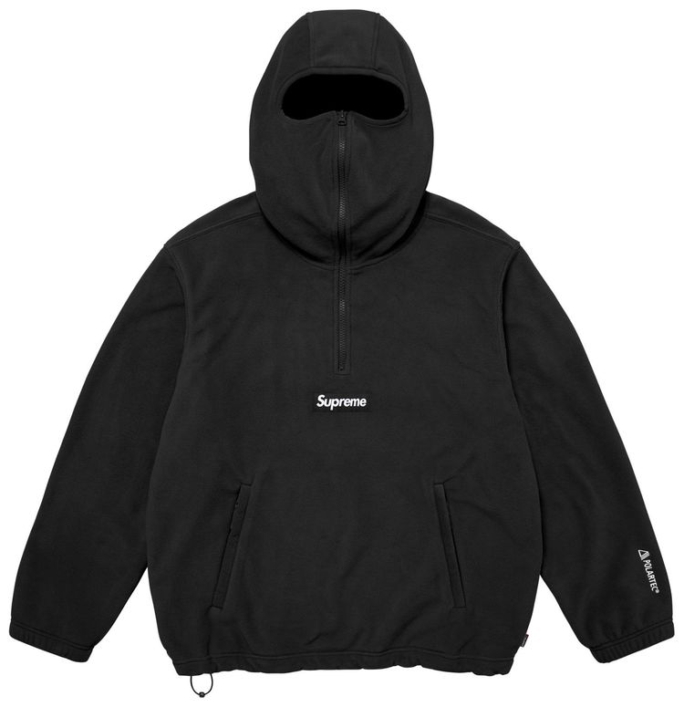 Supreme Polartec Face Mask Half Zip Hooded Sweatshirt Black