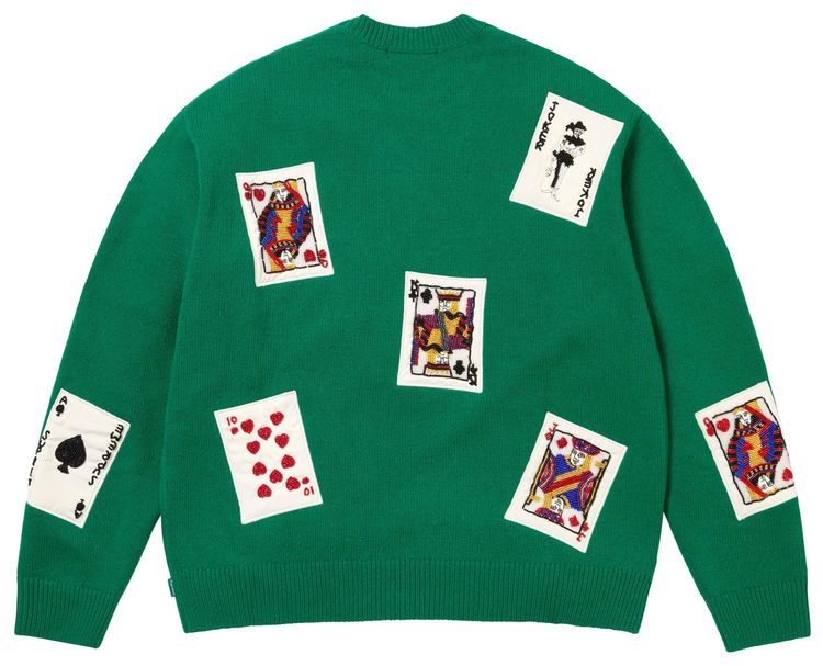 Supreme Beaded Cards Sweater Green