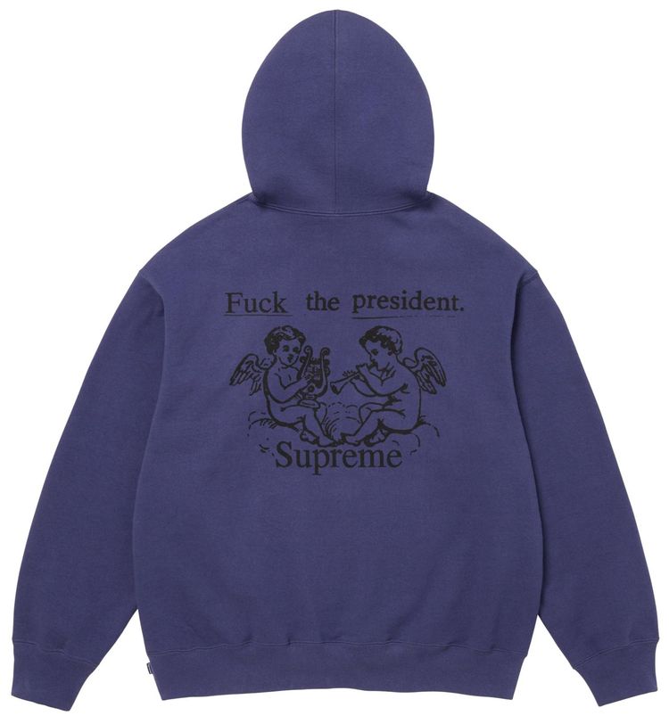 Supreme President Hooded Sweatshirt Washed Navy
