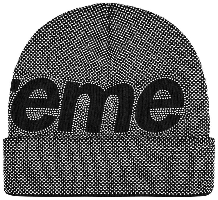 Supreme Studded Knockout Big Logo Beanie Black