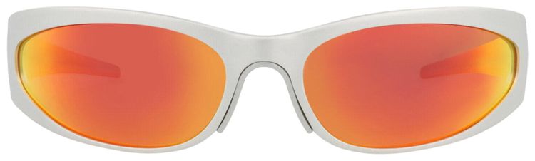Balenciaga Shield Frame Aluminium Sunglasses SilverRed