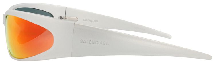 Balenciaga Shield Frame Aluminium Sunglasses SilverRed