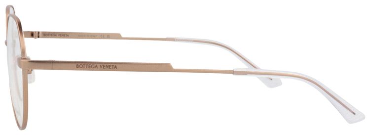 Bottega Veneta Round Frame Metal Optical Frames GoldTransparent