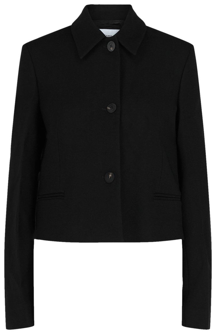 Ferragamo Single Breast Cropped Blazer Black
