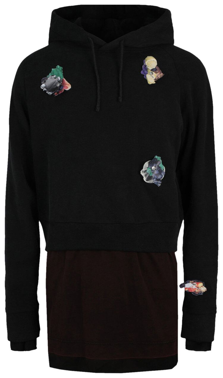 Givenchy Cotton Decal Overlapped Hoodie Multicolor