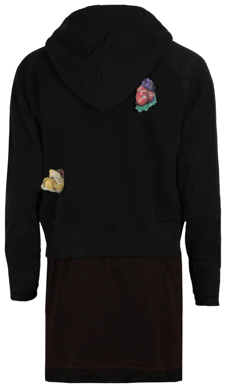 Givenchy Cotton Decal Overlapped Hoodie Multicolor