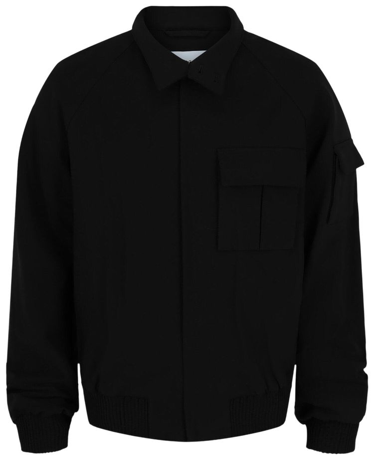 Ferragamo Cropped Bomber Jacket Black
