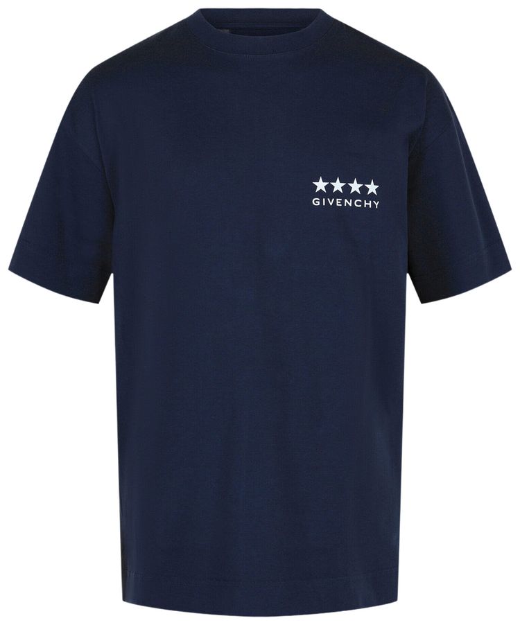 Givenchy 4G Cotton T Shirt Deep Blue