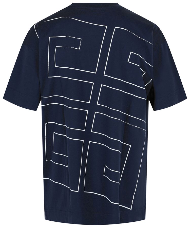 Givenchy 4G Cotton T Shirt Deep Blue