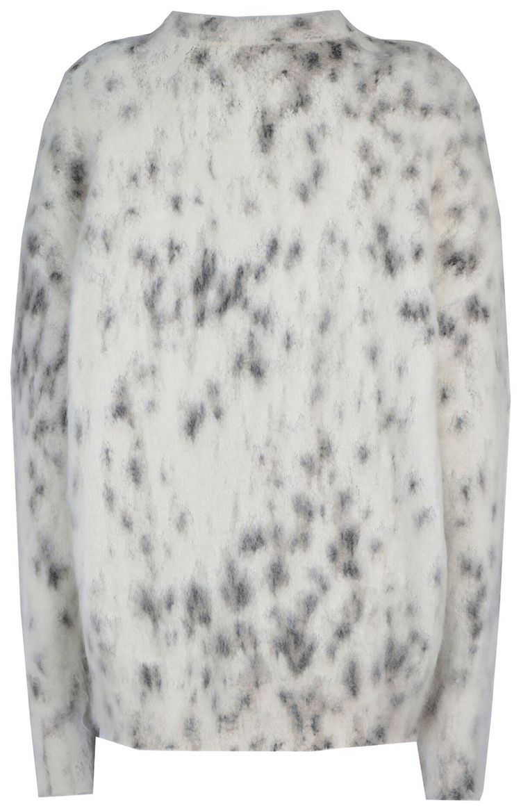 Givenchy Snow Leopard Print Mohair Cropped Sweater BeigeBlack