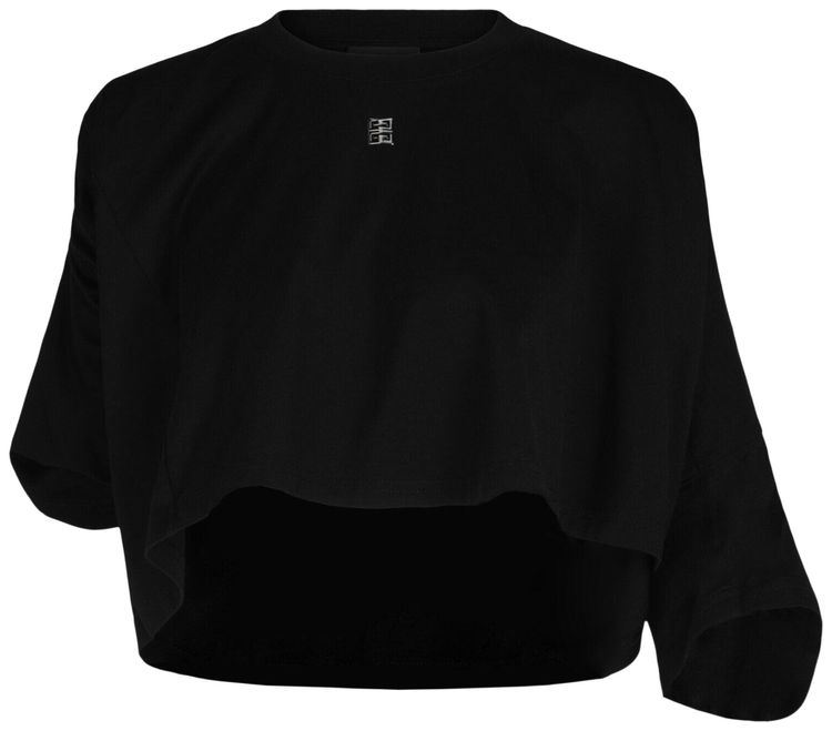 Givenchy Asymmetric Cropped T Shirt Black