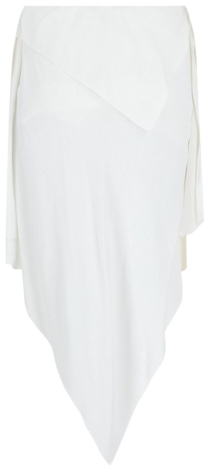 Givenchy Asymmetrical CrepeLace Skirt White