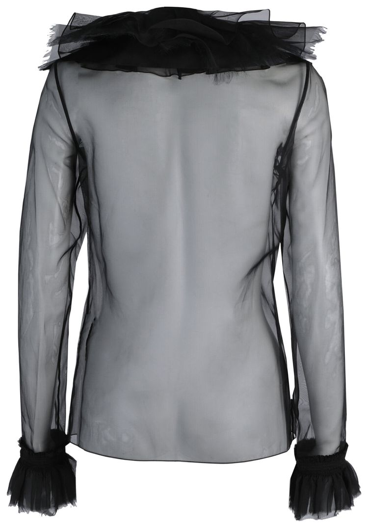 Givenchy Ruffled Silk Organza Blouse Black