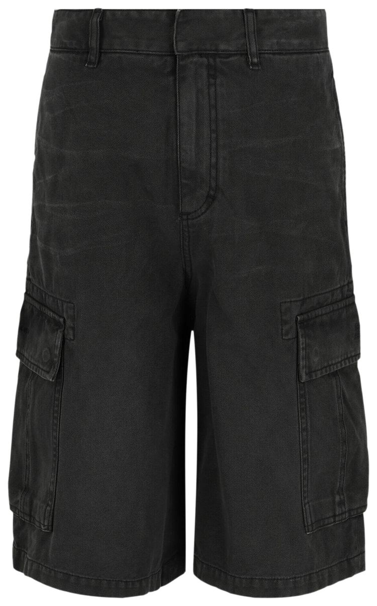 Givenchy Embroidered Cargo Denim Shorts Black