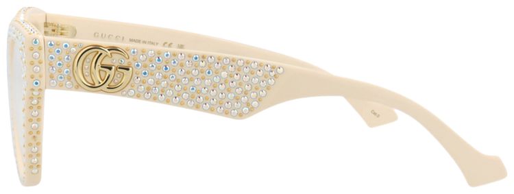 Gucci Cat Eye Frame Recycled Acetate Sunglasses IvoryTransparent