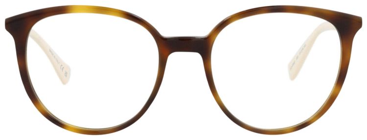 Gucci Round Frame Acetate Optical Frames HavanaSilverTransparent