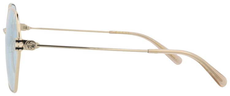 Gucci Square Frame Metal Sunglasses GoldLight Blue