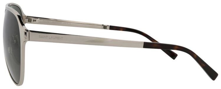 Saint Laurent Aviator Frame Metal Sunglasses SilverGrey