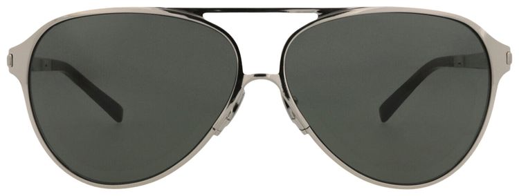 Saint Laurent Aviator Frame Metal Sunglasses SilverGrey