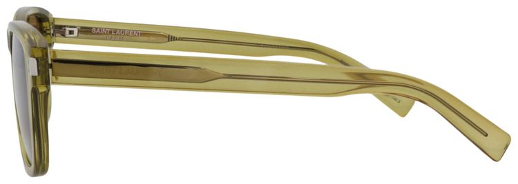 Saint Laurent Square Frame Recycled Acetate Sunglasses GreenBrown